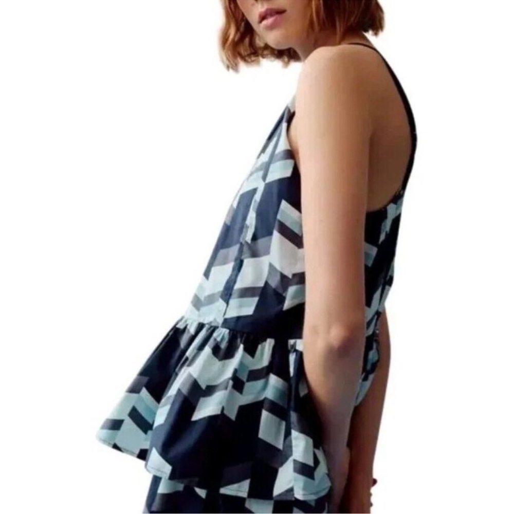 Anthropologie Peter Som Nikola Flounced Cami Top Blue - Picture 3 of 8